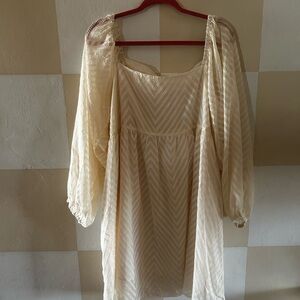 Elegant Cream Sheer Dress